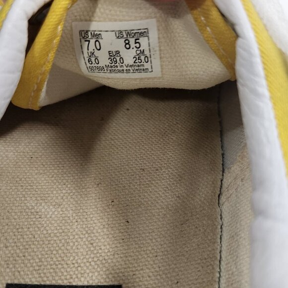 VANS Off The Wall Lace Up Sneakers - Bright Yellow/White Checkered - Women's 8.5 - Picture 3 of 4